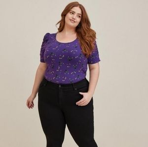 Torrid DISNEY THE HAUNTED MANSION FOXY PUFF SLEEVE TOP 2x
